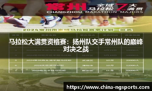 马拉松大满贯资格赛：扬州队交手常州队的巅峰对决之战